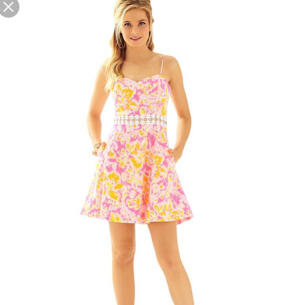 Pink White and Gold Cut Out Lily Pulitzer Dress